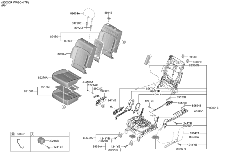 2024 Hyundai Santa Fe Hybrid PAD ASSY-REAR SEAT CUSHION,RH Diagram for 89250-R6010
