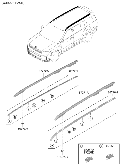 2024 Hyundai Santa Fe Hybrid Roof Garnish & Rear Spoiler Diagram 2