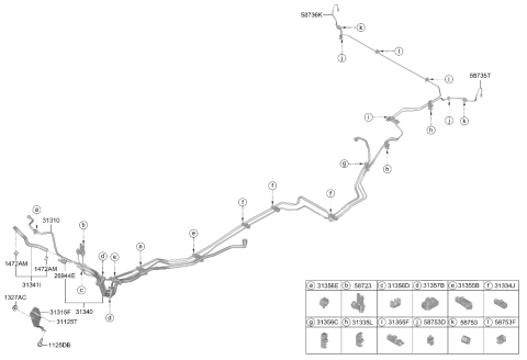 2024 Hyundai Santa Fe Hybrid Fuel Tube Clip Diagram for 31335-P2900