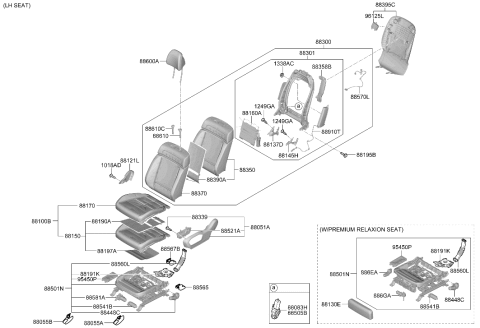 2024 Hyundai Santa Fe Hybrid Front Seat Diagram 2