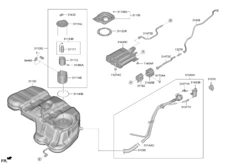 2026 Hyundai Santa Fe Hybrid PUMP ASSY-FUEL Diagram for 31120-P4200