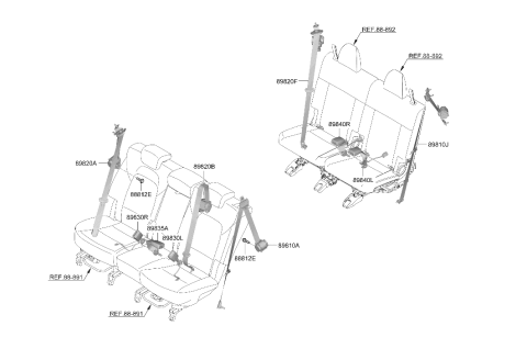 2025 Hyundai Santa Fe Hybrid S/BELT ASSY-2ND RH Diagram for 89880-R6000-YTH