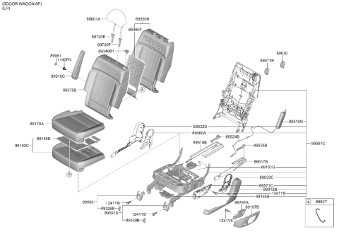 2024 Hyundai Santa Fe Hybrid 2nd Seat Diagram 4