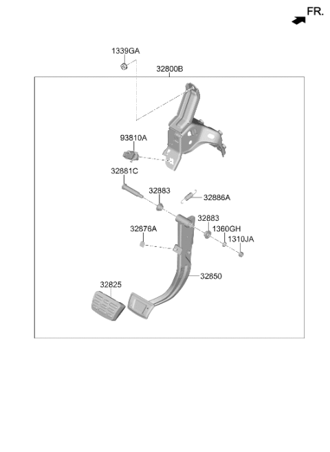 2025 Hyundai Santa Fe Hybrid PEDAL ASSY-BRAKE Diagram for 32800-P7100