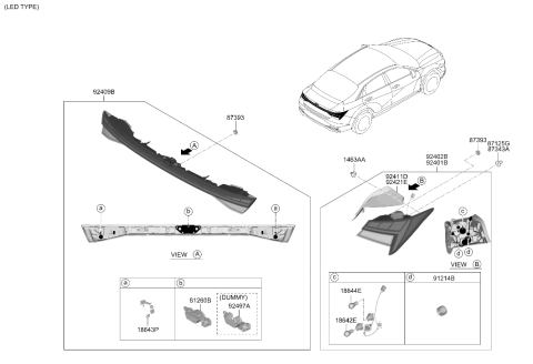 2022 Hyundai Elantra US Alabama made Rear Combination Lamp Diagram 2