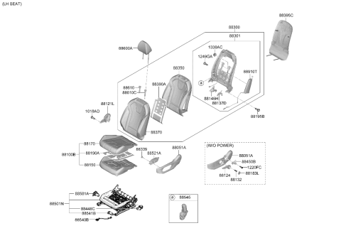 2021 Hyundai Elantra US Alabama made Front Seat Diagram 2