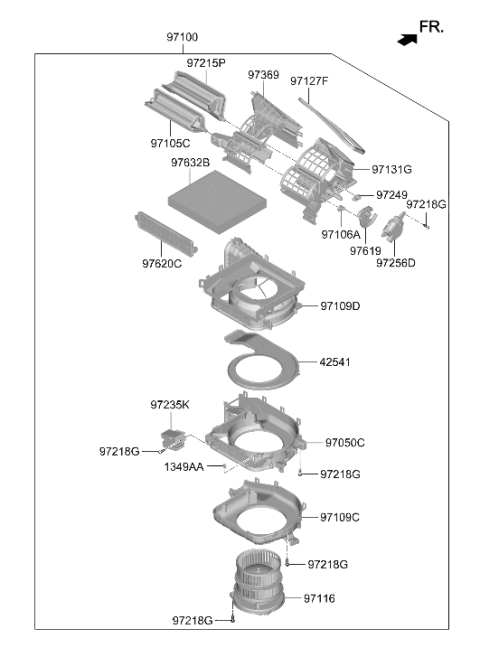 2021 Hyundai Elantra US Alabama made Heater System-Heater & Blower Diagram 2
