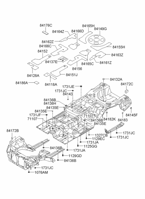 2005 Hyundai Azera Isolation Pad & Plug Diagram 2