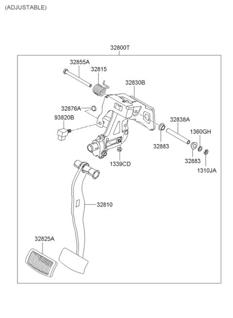 2005 Hyundai Azera Brake & Clutch Pedal Diagram 2