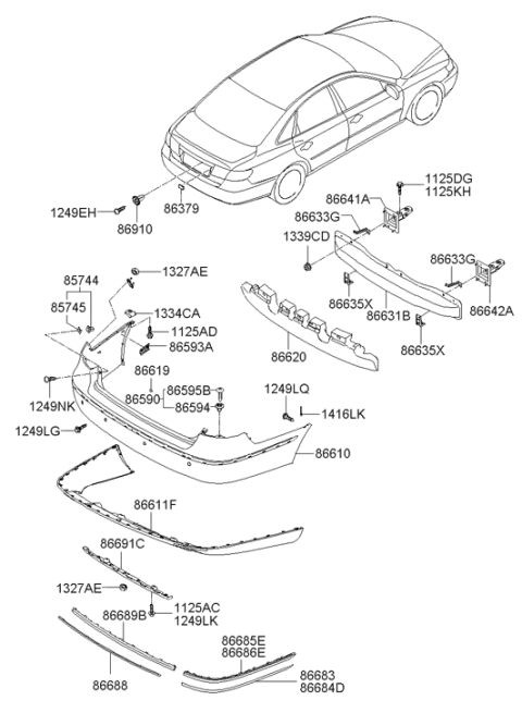 2006 Hyundai Azera Flange Nut Diagram for 13395-08006-B