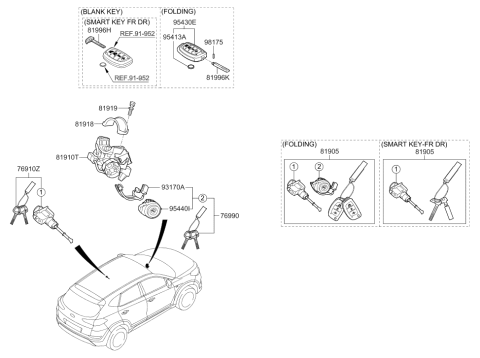 2019 Hyundai Tucson Blanking Pic Key Diagram for 81996-D3300