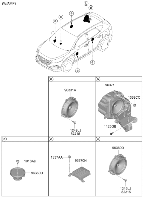2020 Hyundai Tucson Door Speaker Assembly Diagram for 96330-D3000