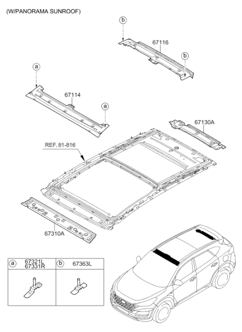 2020 Hyundai Tucson Roof Panel Diagram 2