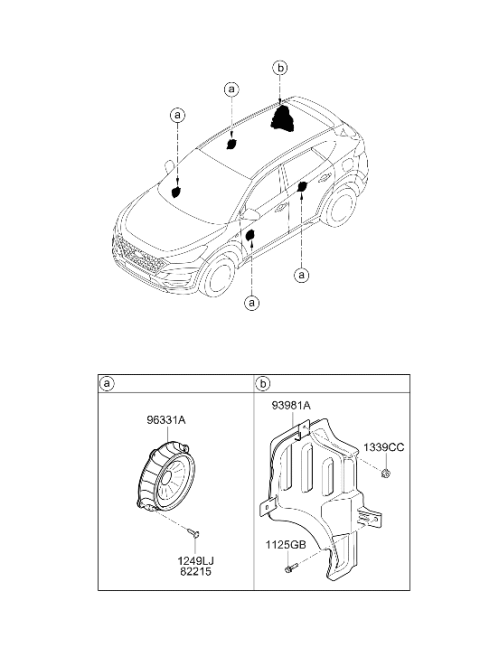 2021 Hyundai Tucson Blanking Cover Diagram for 96380-D3500