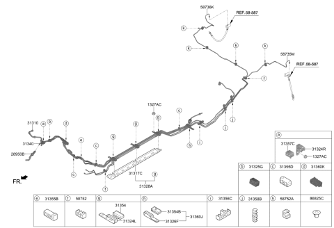 2021 Hyundai Tucson Holder-Vapor Tube Diagram for 31355-0X000