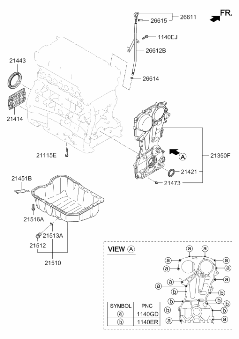 2020 Hyundai Tucson Belt Cover & Oil Pan Diagram 2