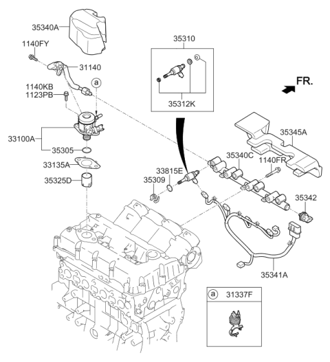 2020 Hyundai Tucson Throttle Body & Injector Diagram 2