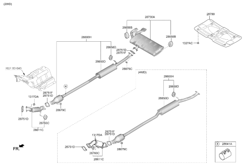 2019 Hyundai Tucson Muffler & Exhaust Pipe Diagram 2