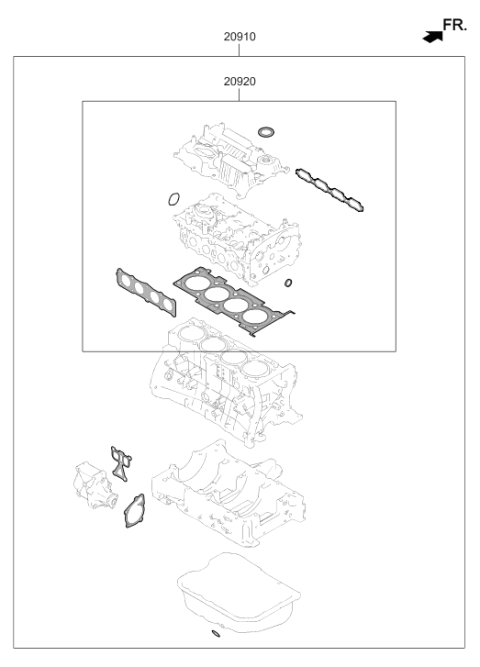 2020 Hyundai Tucson Engine Gasket Kit Diagram 2