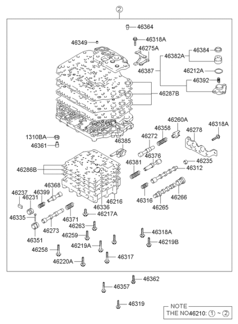 2005 Hyundai Accent New Body Style Transmission Valve Body Diagram 2