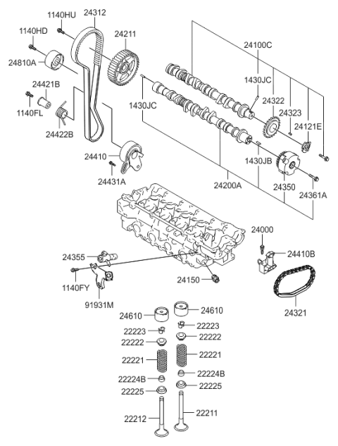2005 Hyundai Accent Idler Assembly-Timing Belt Diagram for 24810-26010