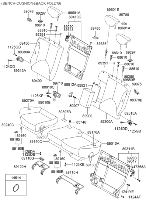 2005 Hyundai Accent New Body Style Rear Seat Diagram 2