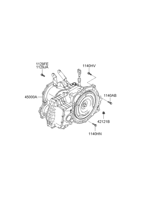 2005 Hyundai Accent Remanufactured Automatic Transmission Assembly Diagram for 00268-22230