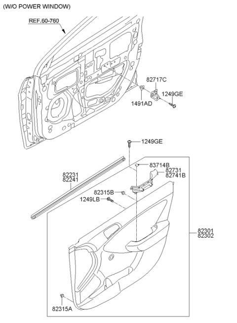 2014 Hyundai Accent Front Door Trim Diagram 2