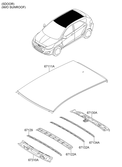 2014 Hyundai Accent Roof Panel Diagram 2
