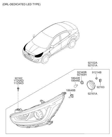 2014 Hyundai Accent Head Lamp Diagram 2