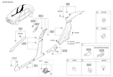 2014 Hyundai Accent Interior Side Trim Diagram 2