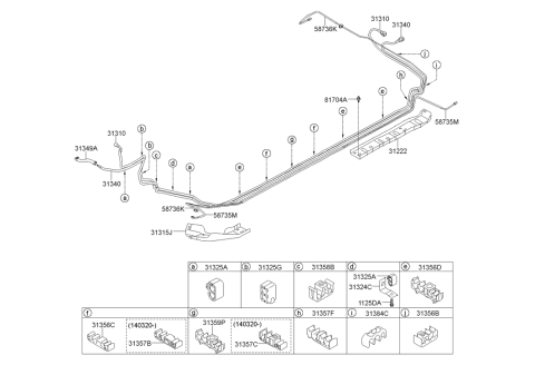 2011 Hyundai Accent Connector To Rear Tube Left Hand Diagram for 58735-1R060