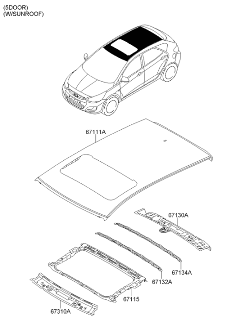 2014 Hyundai Accent Roof Panel Diagram 3