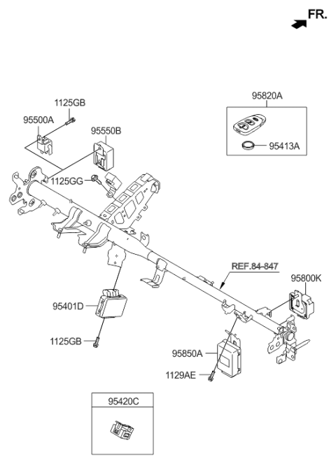 2012 Hyundai Accent Remote Keyless Transmitter Diagram for 95430-1R200