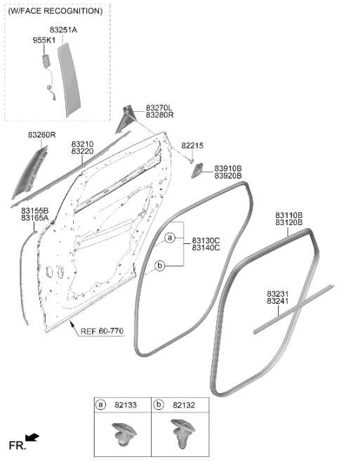 2024 Hyundai Genesis GV60 CLIP-WEATHERSTRIP MTG Diagram for 82132-CU000