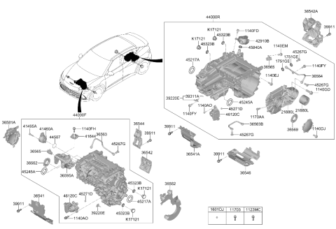 2026 Hyundai Genesis GV60 BRACKET-MOTOR SUPPORT Diagram for 36595-1XCA0