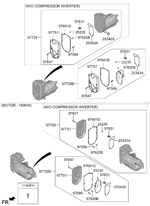 2023 Hyundai Genesis GV60 BODY KIT-COMPRESSOR Diagram for 97729-CU000
