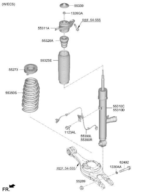 2024 Hyundai Genesis GV60 Rear Spring & Strut Diagram 2