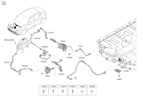 2025 Hyundai Genesis GV60 HOSE-3WAY VALVE NO.1 Diagram for 375Y2-CV230