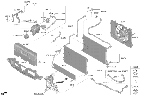 2026 Hyundai Genesis GV60 Radiator Hose Assembly Upper Diagram for 25414-GI200