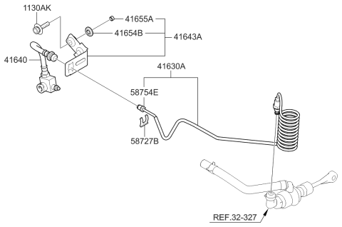 2009 Hyundai Genesis Coupe Clutch Hose Diagram for 41640-2M300