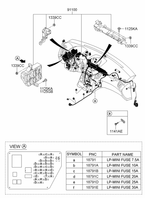 2010 Hyundai Genesis Coupe Wiring Assembly Main Diagram for 91126-2M244