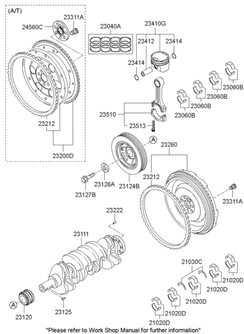2010 Hyundai Genesis Coupe Sprocket-Crankshaft,RH Diagram for 23122-3C100