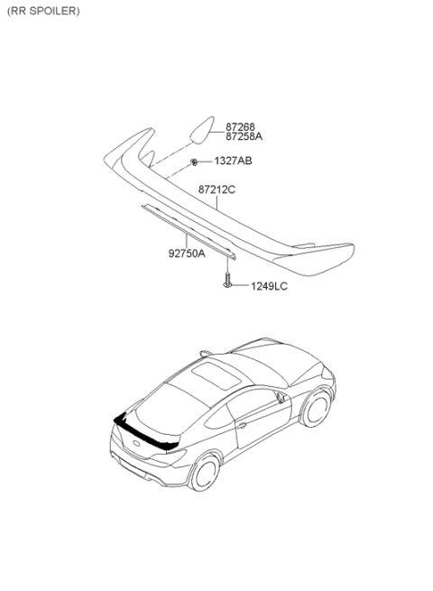 2011 Hyundai Genesis Coupe Roof Garnish & Rear Spoiler Diagram 2