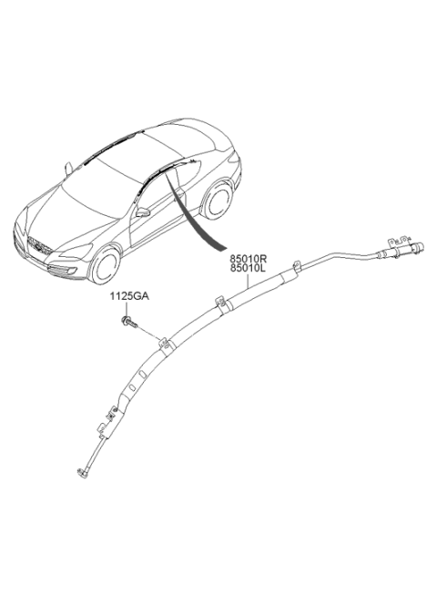 2011 Hyundai Genesis Coupe Sunvisor & Head Lining Diagram 3
