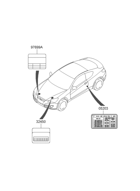 2011 Hyundai Genesis Coupe Label Diagram 2
