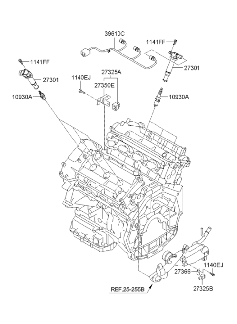 2008 Hyundai Genesis Coupe Spark Plug Assembly Diagram for 18845-08200