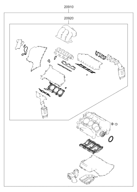 2011 Hyundai Genesis Coupe Engine Gasket Kit Diagram 2