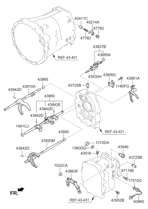 2012 Hyundai Genesis Coupe Switch Assembly-Back Up Lamp Diagram for 93860-4Y100
