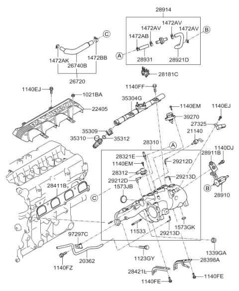 2009 Hyundai Genesis Coupe Sealing Cap Diagram for 15732-22007-B